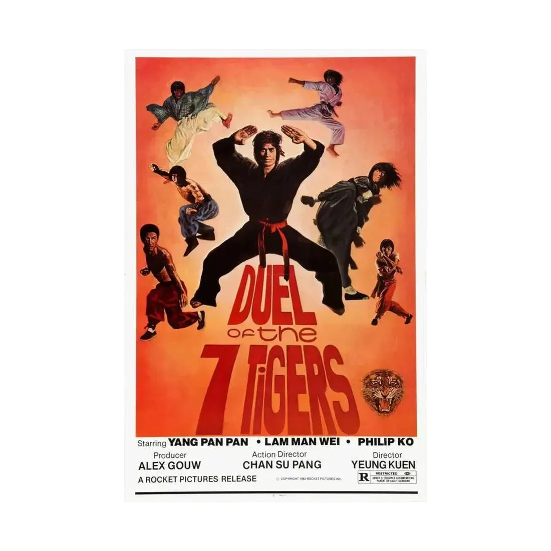 DUEL OF THE SEVEN TIGERS 1979 - Paper Movie Poster - The Sticker Space