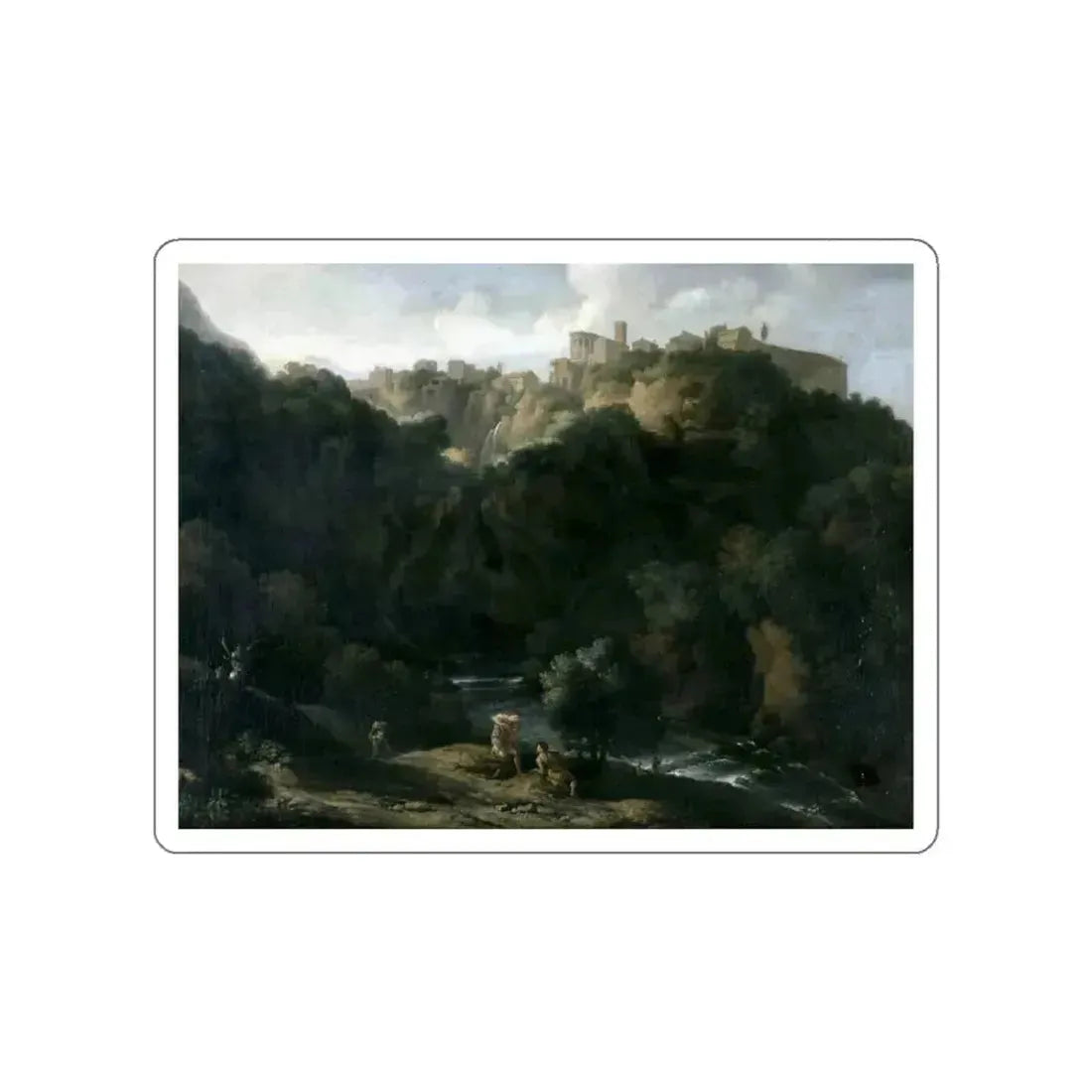 DUGHET, Gaspard - A View of Tivoli, with the Teverone Flowing Beneath (Artwork) STICKER Vinyl Die-Cut Decal - The Sticker Space