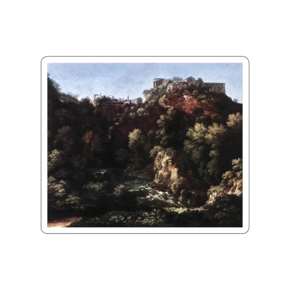 DUGHET, Gaspard - View of Tivoli (Artwork) STICKER Vinyl Die-Cut Decal White Die-Cut 5 Inch - The Sticker Space