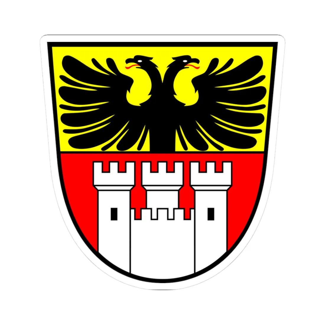 Duisburg Wappen (Germany) (Coat of Arms) STICKER Vinyl Kiss-Cut Decal 3 Inch White - The Sticker Space