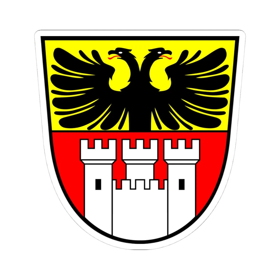 Duisburg Wappen (Germany) (Coat of Arms) STICKER Vinyl Kiss-Cut Decal 4 Inch White - The Sticker Space