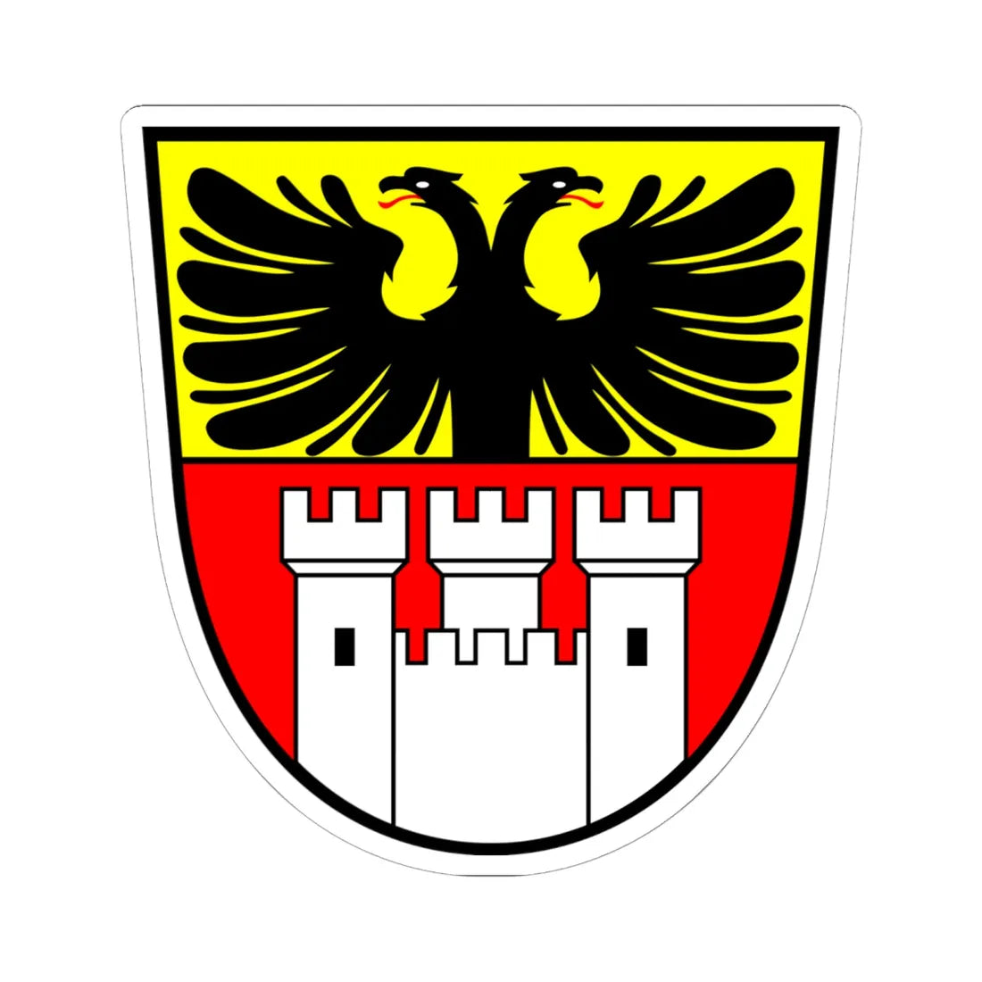 Duisburg Wappen (Germany) (Coat of Arms) STICKER Vinyl Kiss-Cut Decal 6 Inch White - The Sticker Space