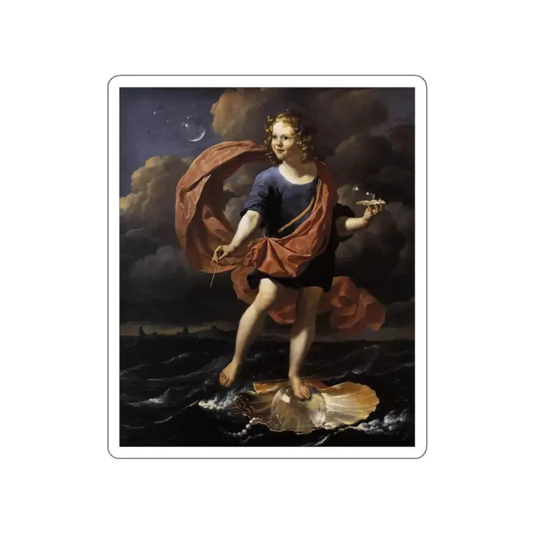 DUJARDIN, Karel - Allegory (Artwork) STICKER Vinyl Die-Cut Decal White Die-Cut 3 Inch - The Sticker Space