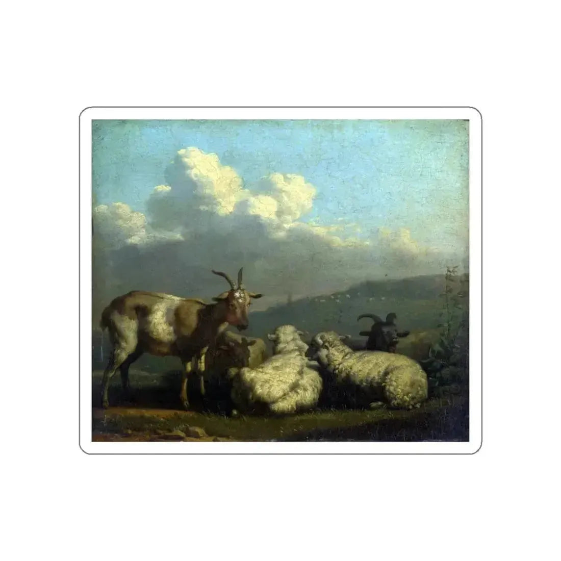 DUJARDIN, Karel - Sheep and Goats (Artwork) STICKER Vinyl Die-Cut Decal White Die-Cut 4 Inch - The Sticker Space