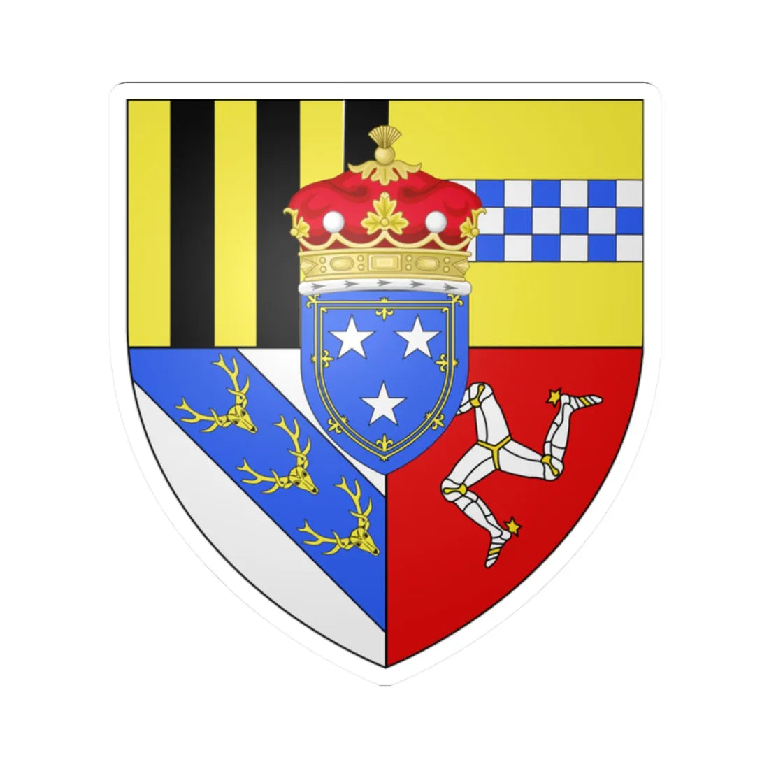 Duke of Atholl arms (Scotland) (Coat of Arms) STICKER Vinyl Kiss-Cut Decal 2 Inch White - The Sticker Space