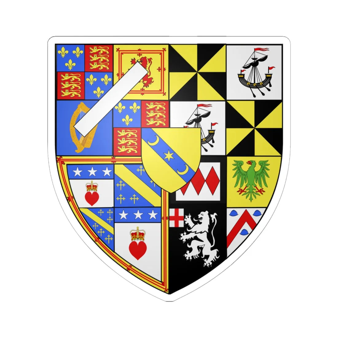 Duke of Buccleuch arms (Scotland) (Coat of Arms) STICKER Vinyl Kiss-Cut Decal 6 Inch White - The Sticker Space