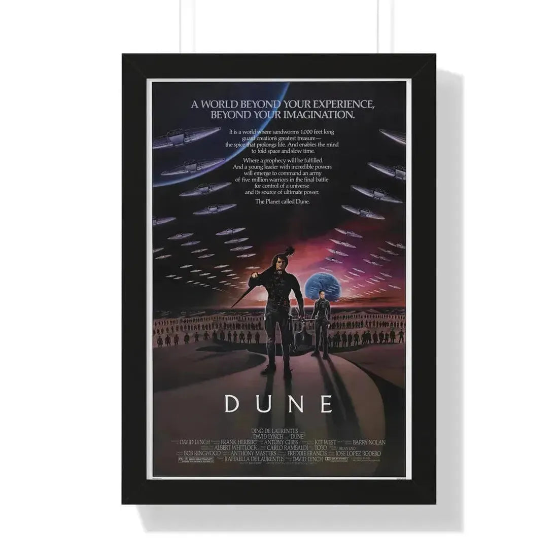DUNE 1984 - Framed Movie Poster 16″ x 24″ Black - The Sticker Space