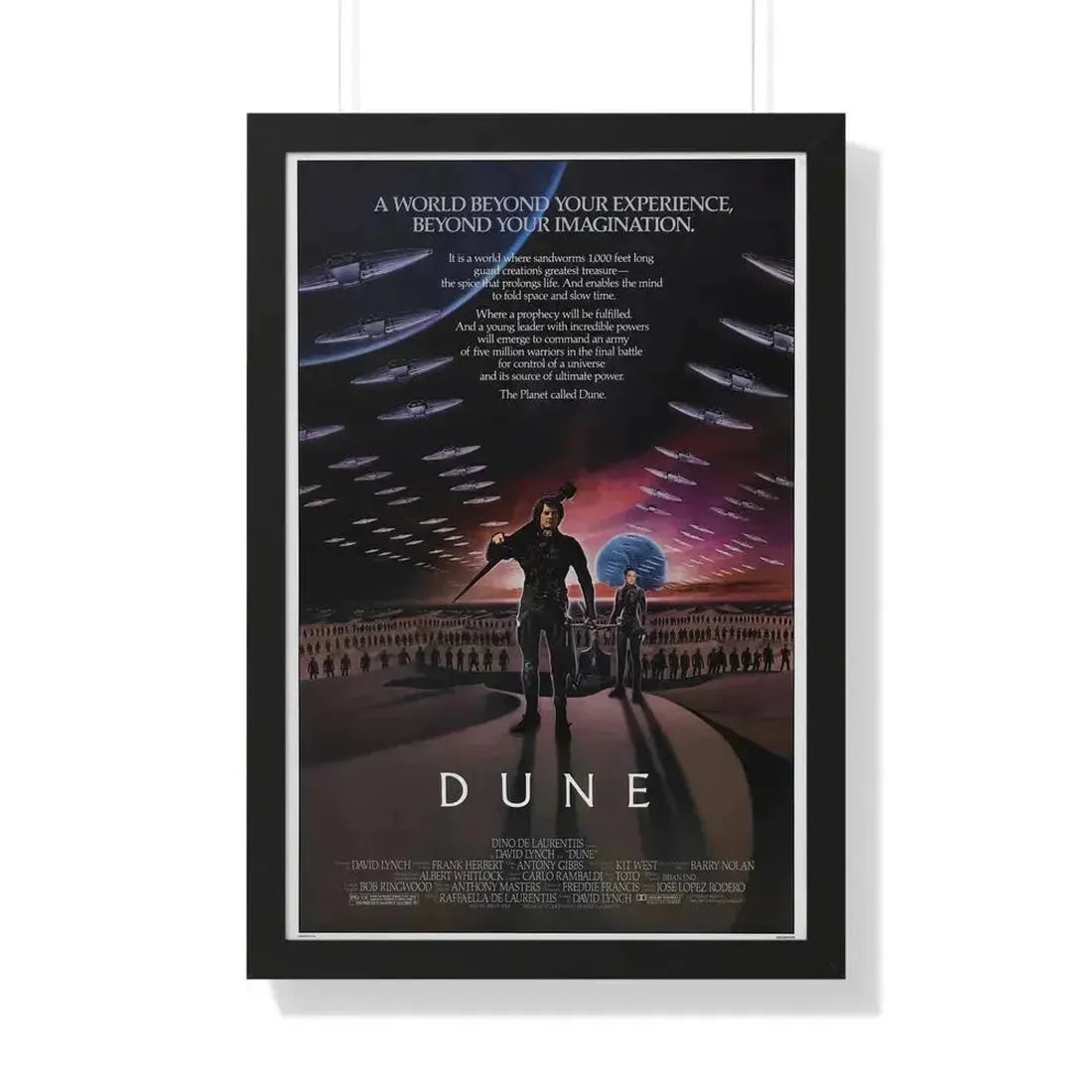 DUNE 1984 - Framed Movie Poster 20" x 30" Black - The Sticker Space