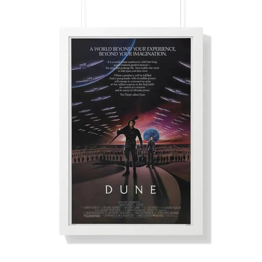 DUNE 1984 - Framed Movie Poster 20" x 30" White - The Sticker Space