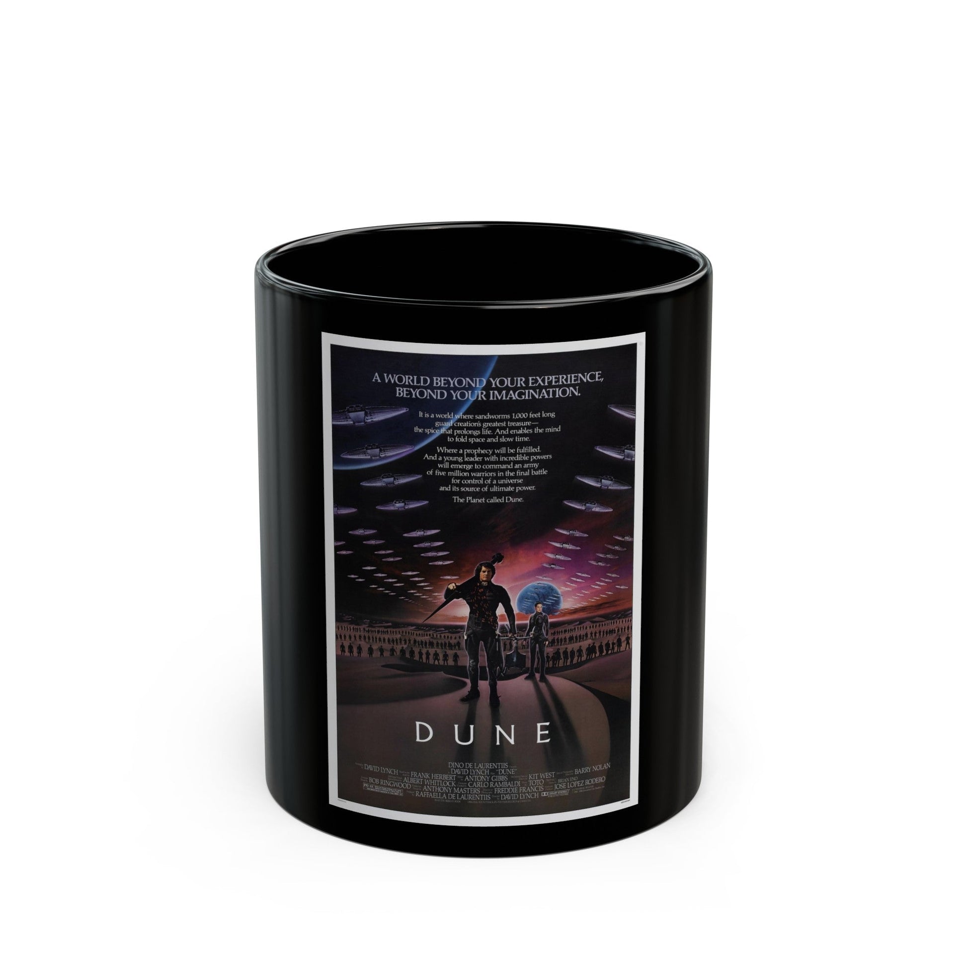 DUNE 1984 Movie Poster - Black Coffee Mug-11oz-The Sticker Space