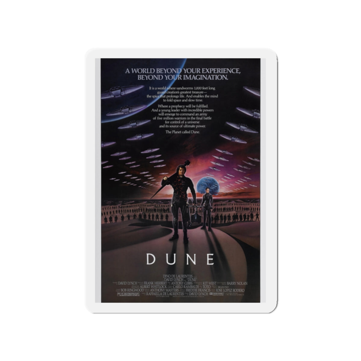 DUNE 1984 Movie Poster - Die-Cut Magnet-2" x 2"-The Sticker Space