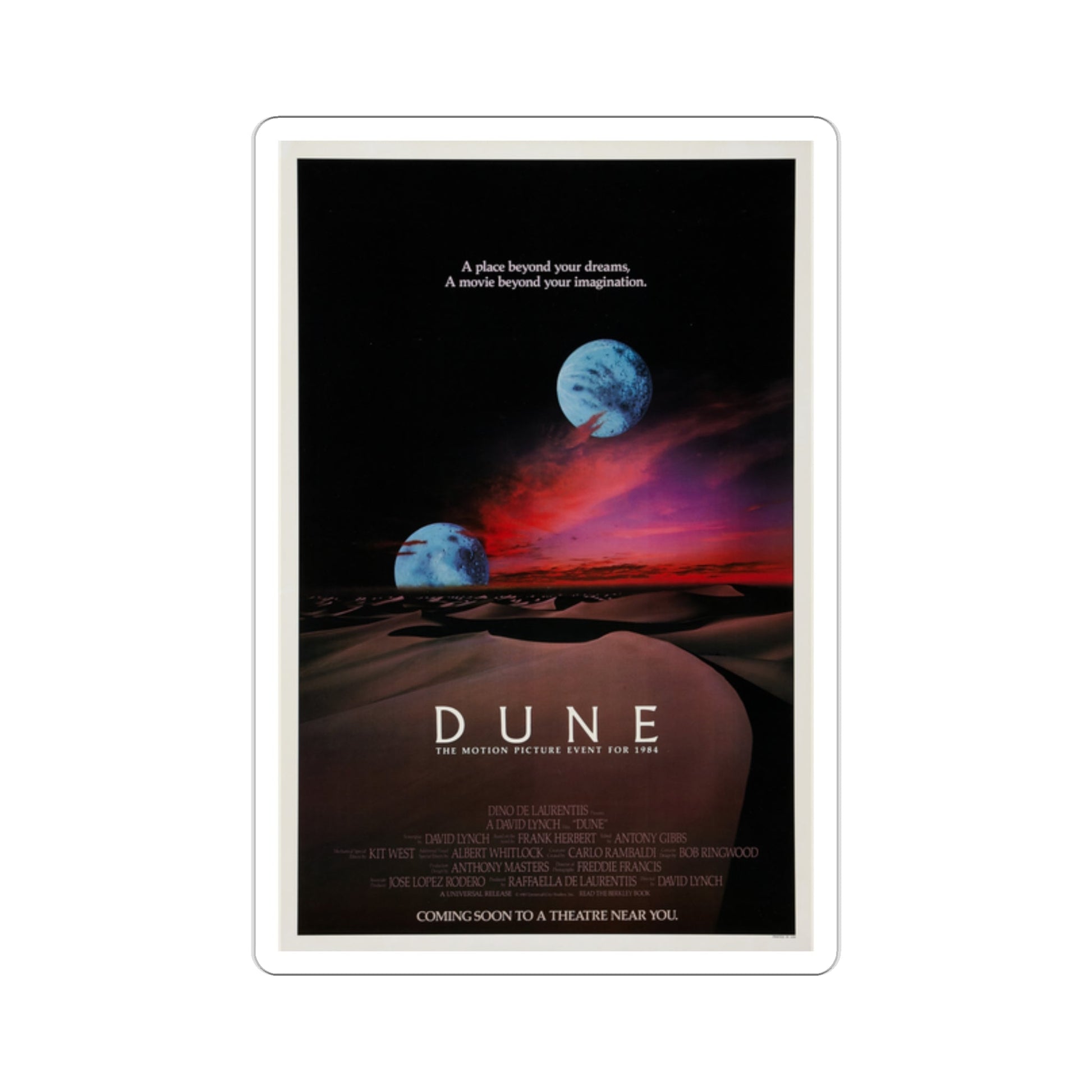 Dune 1984 Movie Poster STICKER Vinyl Die-Cut Decal-2 Inch-The Sticker Space