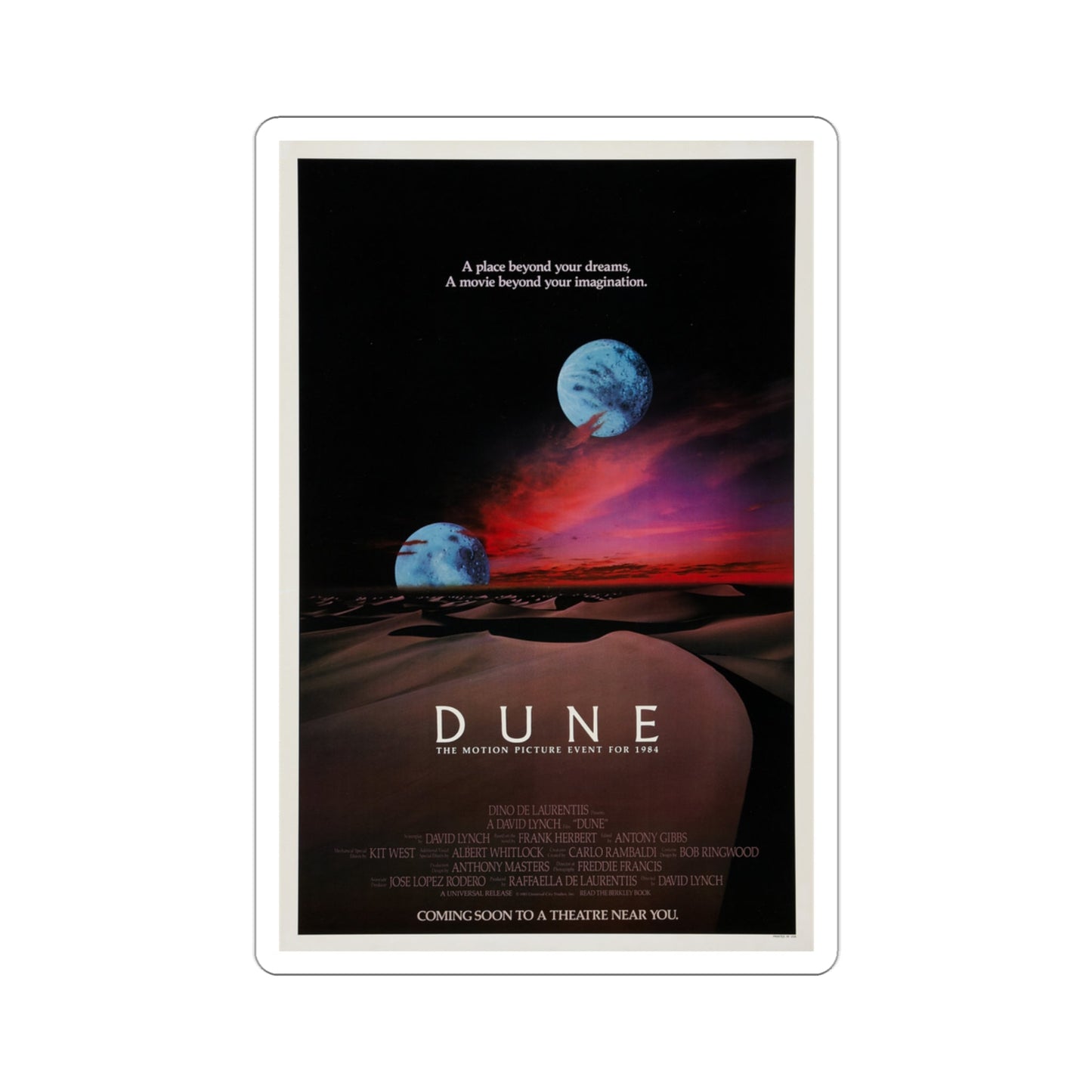 Dune 1984 Movie Poster STICKER Vinyl Die-Cut Decal-3 Inch-The Sticker Space