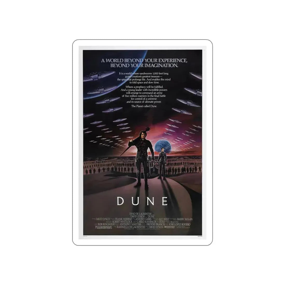 DUNE 1984 Movie Poster STICKER Vinyl Die-Cut Decal 6 Inch - The Sticker Space