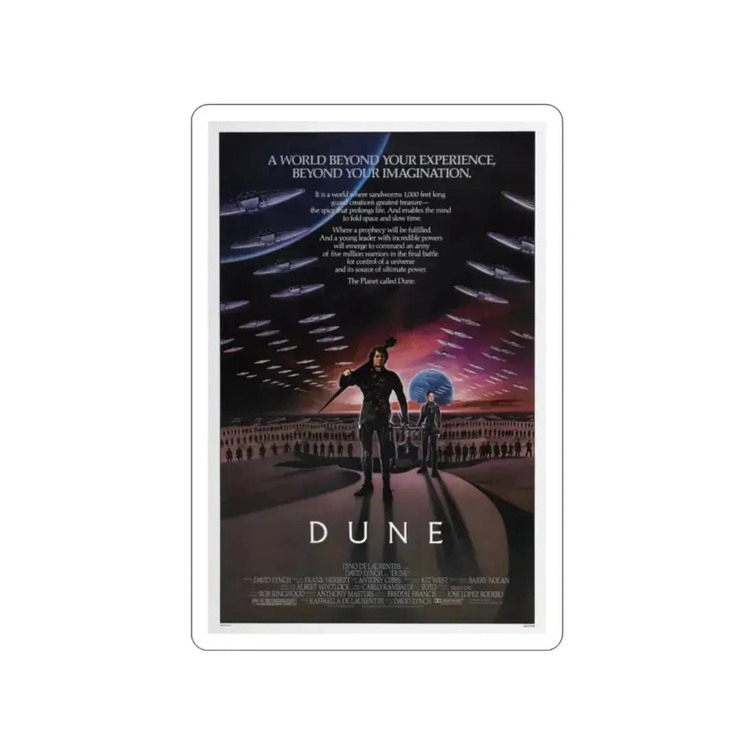 DUNE 1984 Movie Poster STICKER Vinyl Die-Cut Decal - The Sticker Space