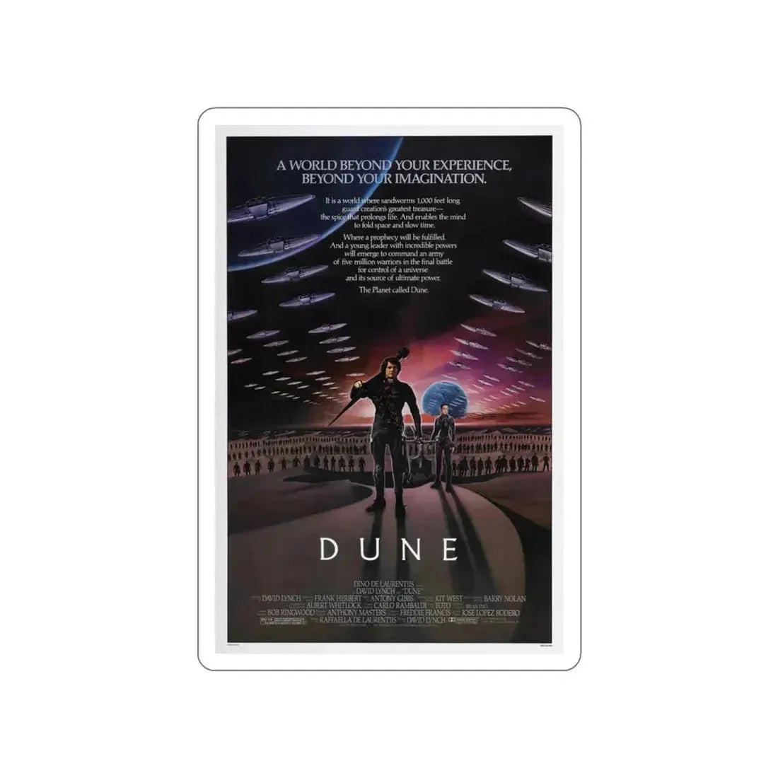 DUNE 1984 Movie Poster STICKER Vinyl Die-Cut Decal - The Sticker Space