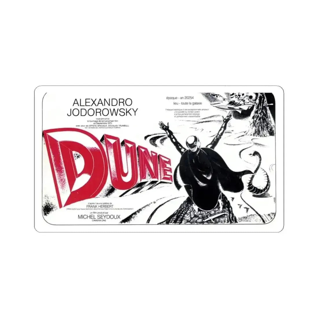 DUNE (JODOROWSKY) Movie Poster - STICKER Vinyl Kiss-Cut Decal 6 Inch White - The Sticker Space
