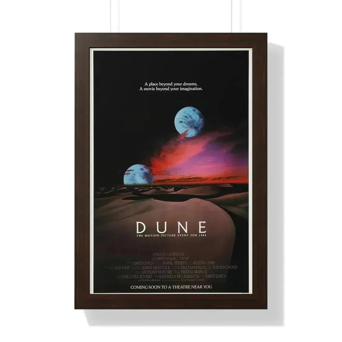 DUNE (TEASER) 1984 - Framed Movie Poster 16″ x 24″ Walnut - The Sticker Space