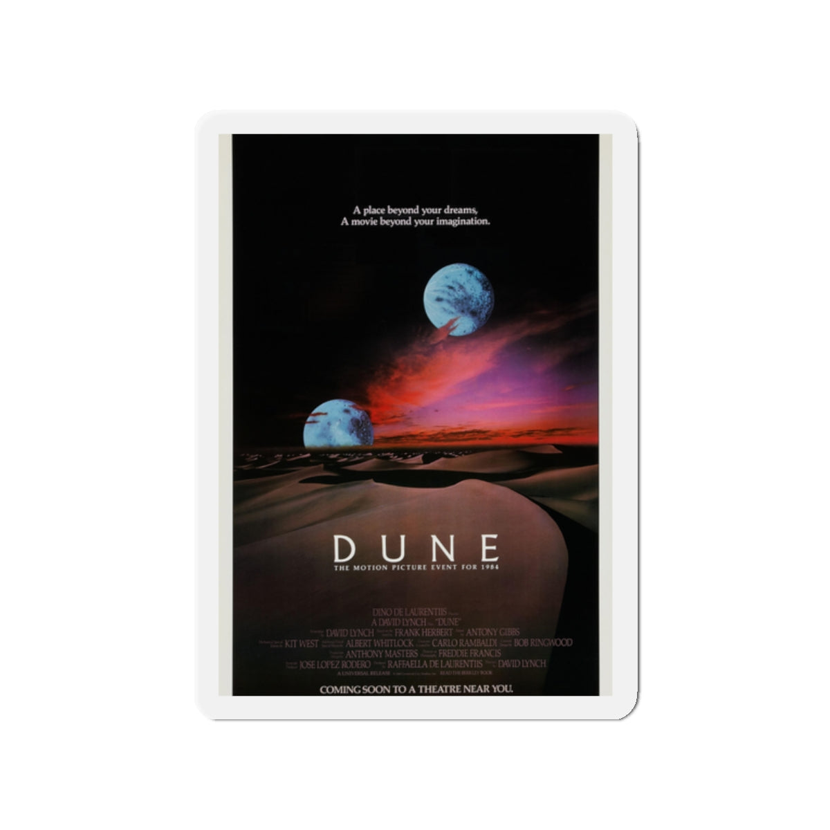 DUNE (TEASER) 1984 Movie Poster - Die-Cut Magnet-2" x 2"-The Sticker Space