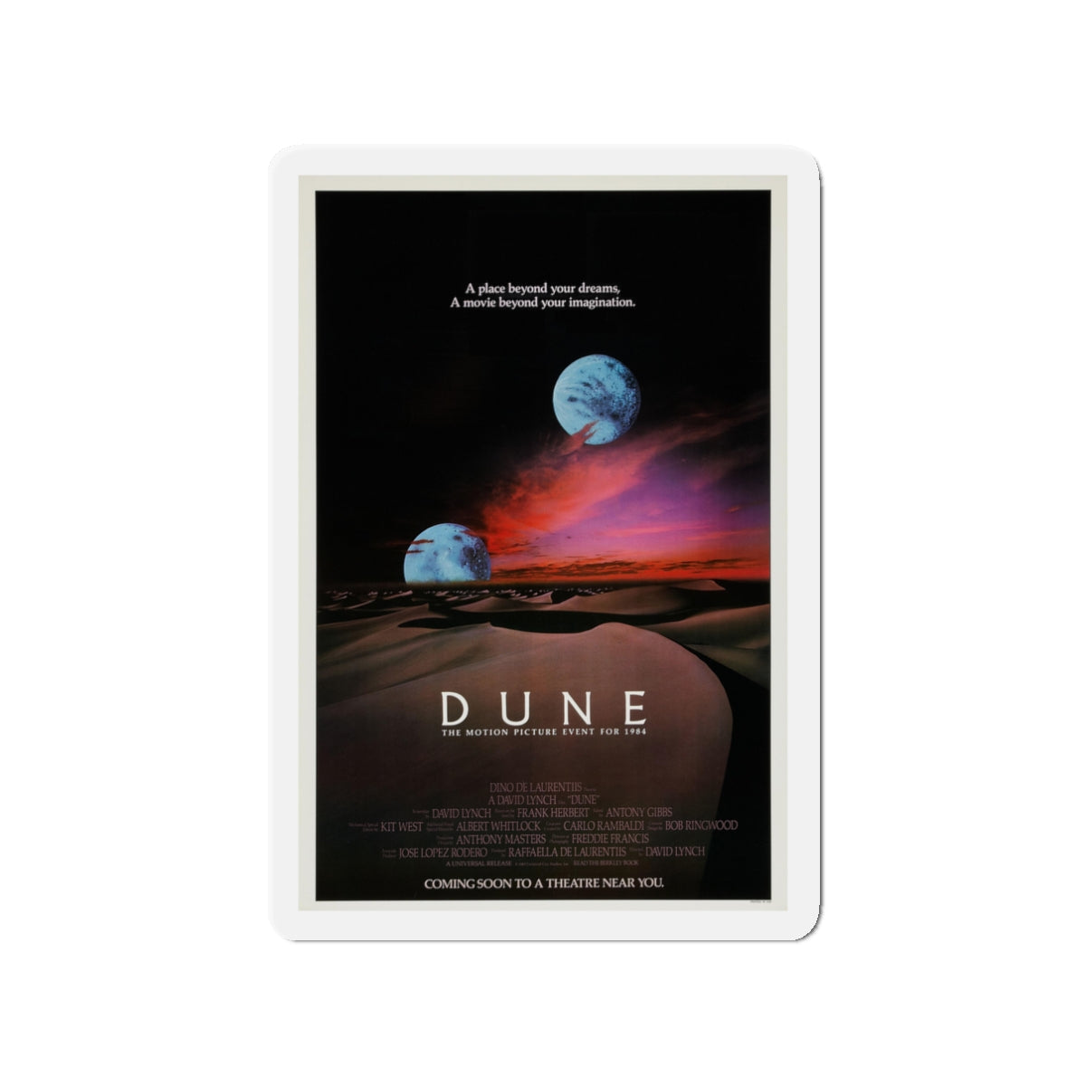 DUNE (TEASER) 1984 Movie Poster - Die-Cut Magnet-3" x 3"-The Sticker Space