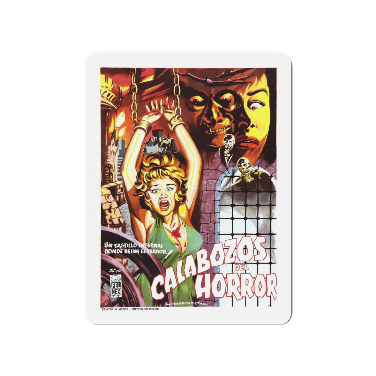 DUNGEON OF HARROW 1962 Movie Poster - Die-Cut Magnet-4" x 4"-The Sticker Space