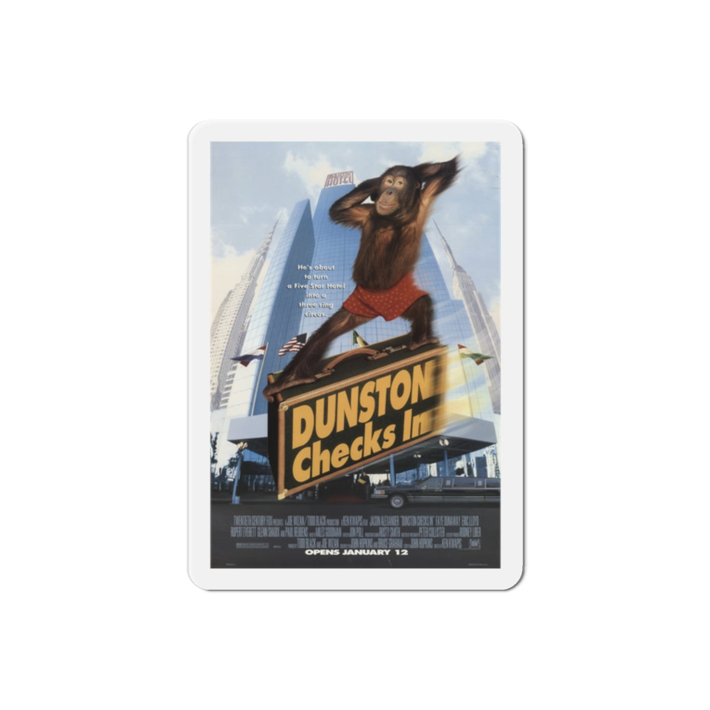 Dunston Checks In 1996 Movie Poster Die-Cut Magnet-2" x 2"-The Sticker Space