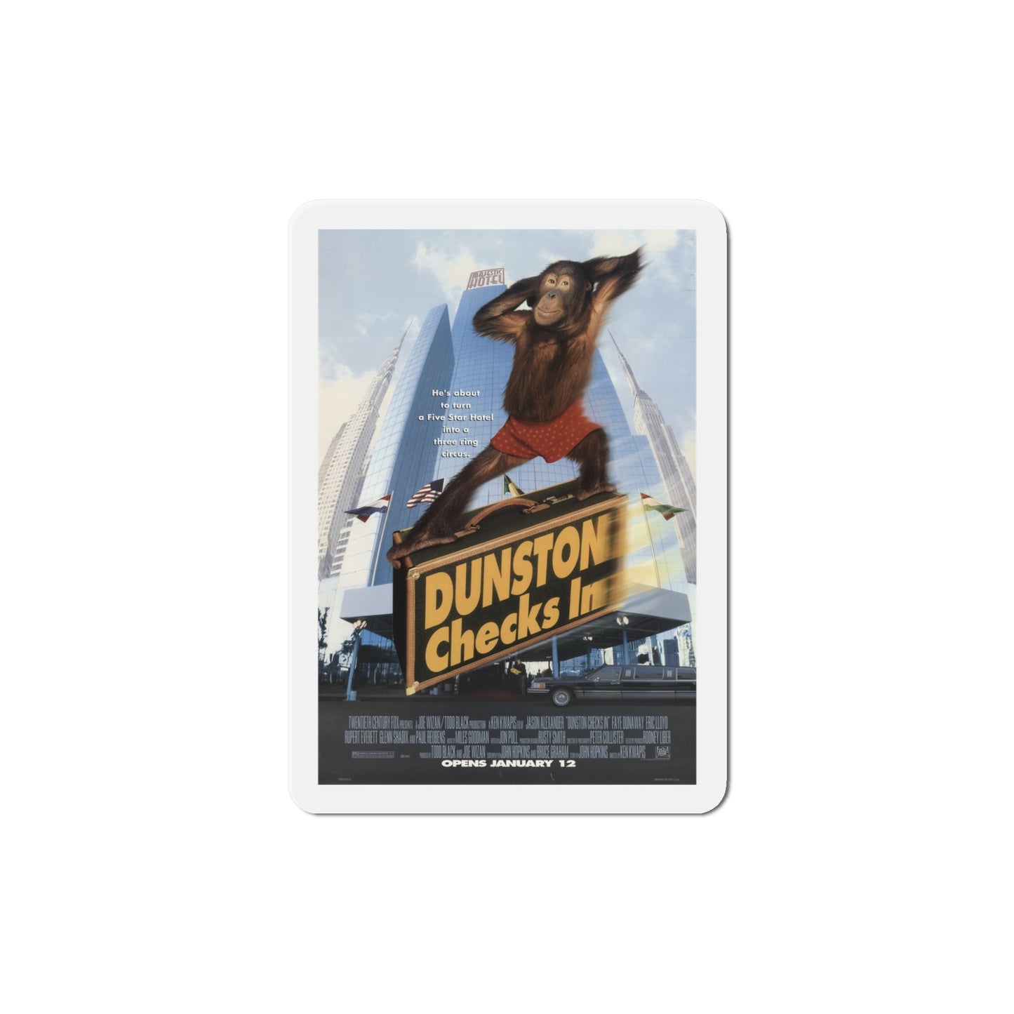 Dunston Checks In 1996 Movie Poster Die-Cut Magnet-5" x 5"-The Sticker Space