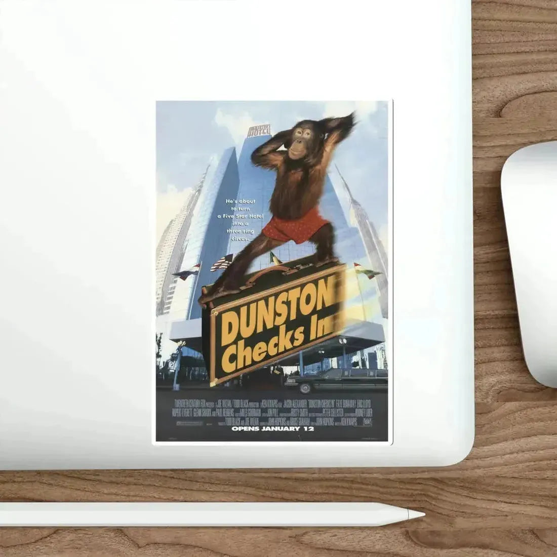 Dunston Checks In 1996 Movie Poster STICKER Vinyl Die-Cut Decal - The Sticker Space