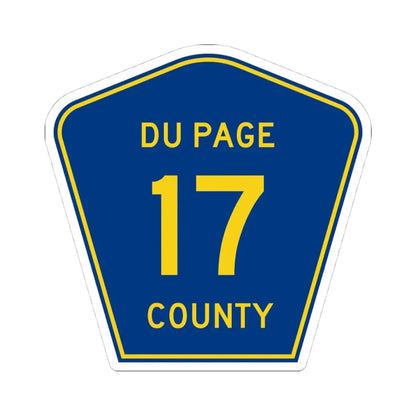 DuPage County 17 (Illinois) (Road Sign) STICKER Vinyl Kiss-Cut Decal 4 Inch White - The Sticker Space
