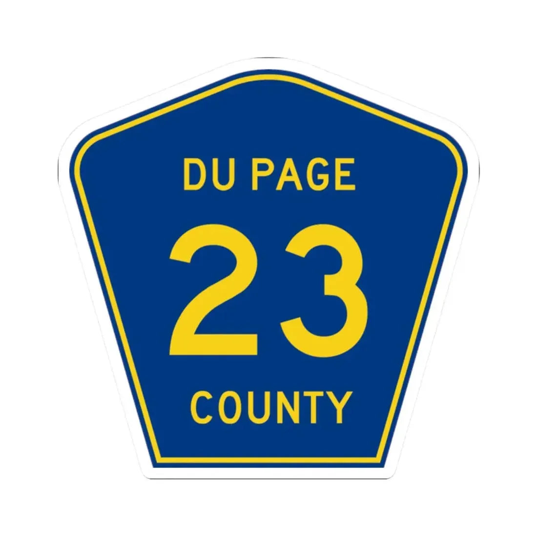 DuPage County 23 (Illinois) (Road Sign) STICKER Vinyl Kiss-Cut Decal 2 Inch White - The Sticker Space