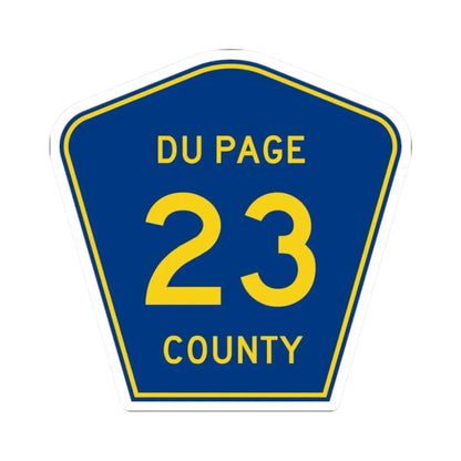 DuPage County 23 (Illinois) (Road Sign) STICKER Vinyl Kiss-Cut Decal 2 Inch White - The Sticker Space