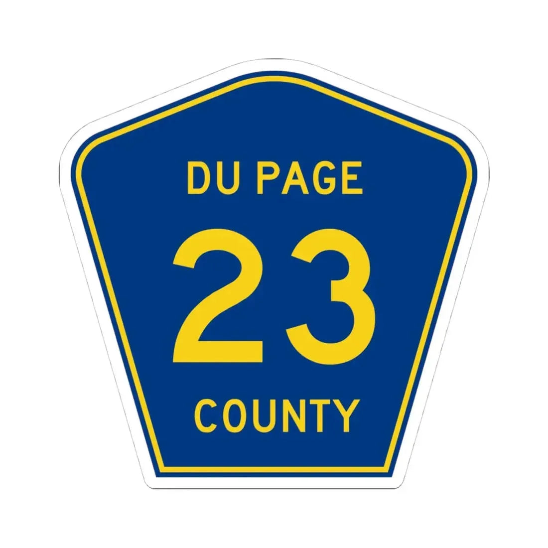 DuPage County 23 (Illinois) (Road Sign) STICKER Vinyl Kiss-Cut Decal 4 Inch White - The Sticker Space