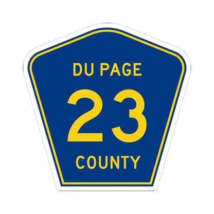 DuPage County 23 (Illinois) (Road Sign) STICKER Vinyl Kiss-Cut Decal 4 Inch White - The Sticker Space