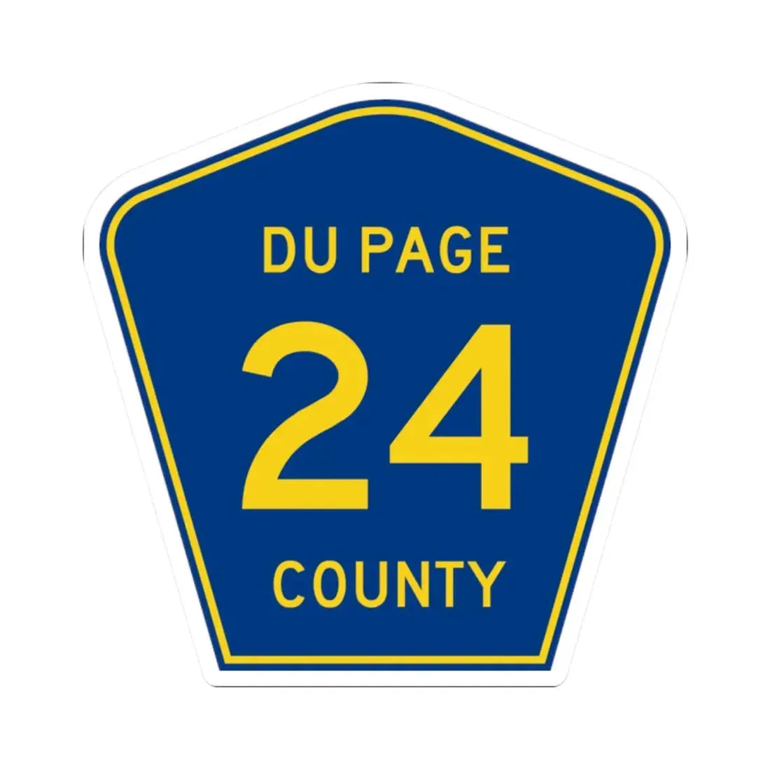 DuPage County 24 (Illinois) (Road Sign) STICKER Vinyl Kiss-Cut Decal 2 Inch White - The Sticker Space