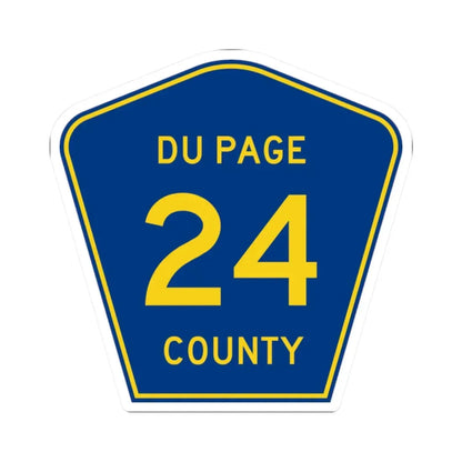 DuPage County 24 (Illinois) (Road Sign) STICKER Vinyl Kiss-Cut Decal 2 Inch White - The Sticker Space