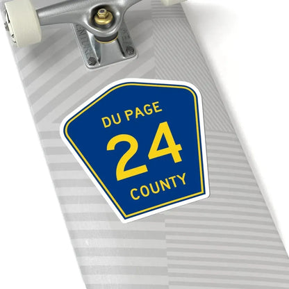DuPage County 24 (Illinois) (Road Sign) STICKER Vinyl Kiss-Cut Decal - The Sticker Space