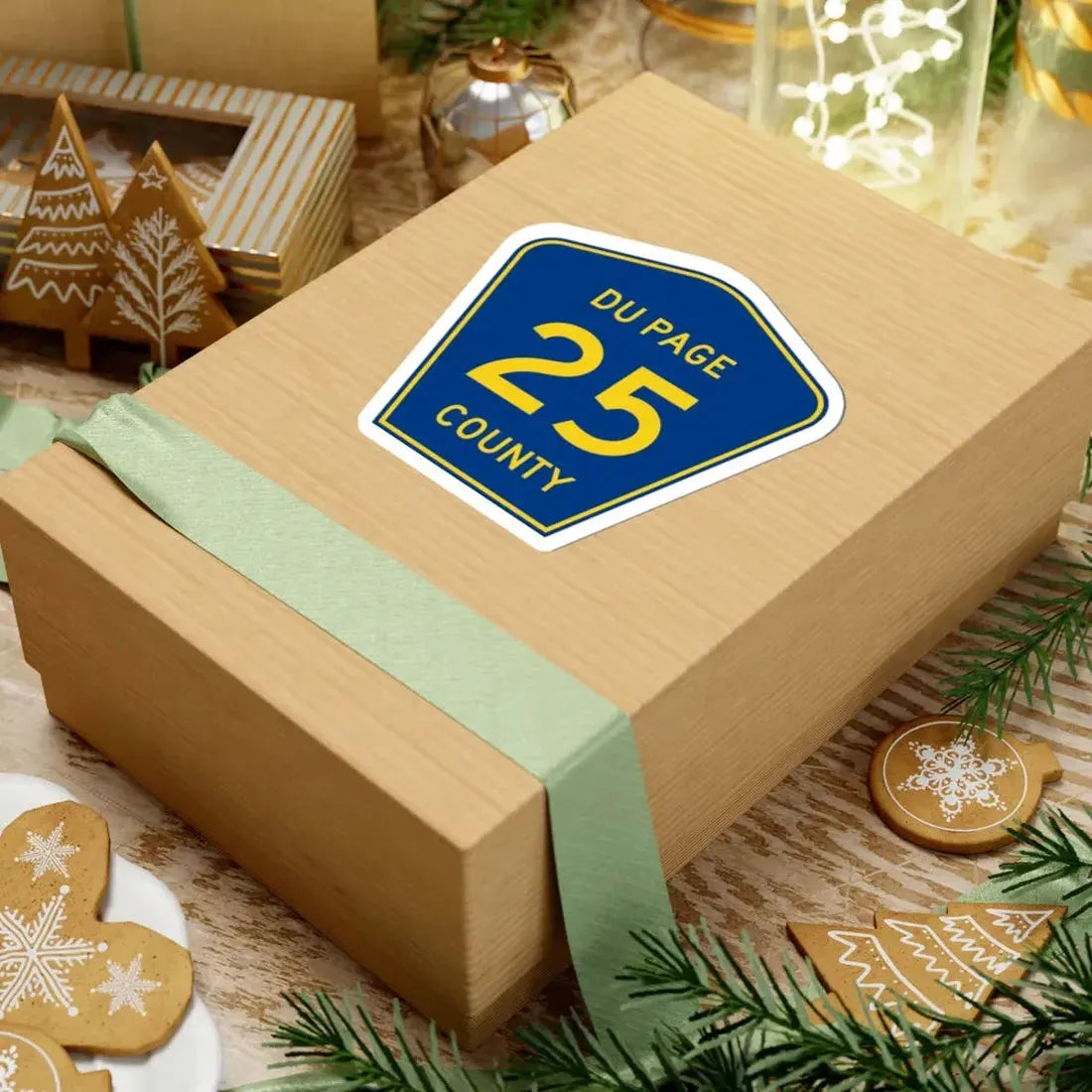 DuPage County 25 (Illinois) (Road Sign) STICKER Vinyl Kiss-Cut Decal - The Sticker Space