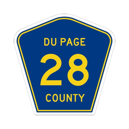DuPage County 28 (Illinois) (Road Sign) STICKER Vinyl Kiss-Cut Decal 6 Inch White - The Sticker Space