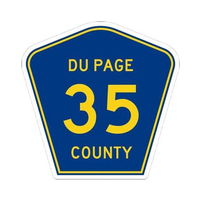 DuPage County 35 (Illinois) (Road Sign) STICKER Vinyl Kiss-Cut Decal 4 Inch White - The Sticker Space