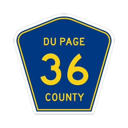 DuPage County 36 (Illinois) (Road Sign) STICKER Vinyl Kiss-Cut Decal 4 Inch White - The Sticker Space