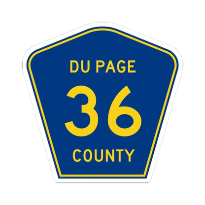 DuPage County 36 (Illinois) (Road Sign) STICKER Vinyl Kiss-Cut Decal - The Sticker Space