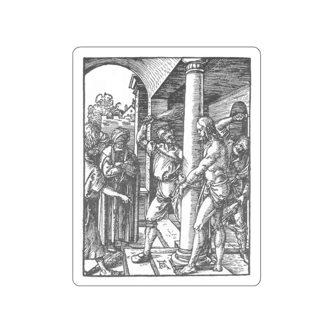 DURER, Albrecht - 17. The Flagellation (Artwork) STICKER Vinyl Die-Cut Decal White Die-Cut 5 Inch - The Sticker Space