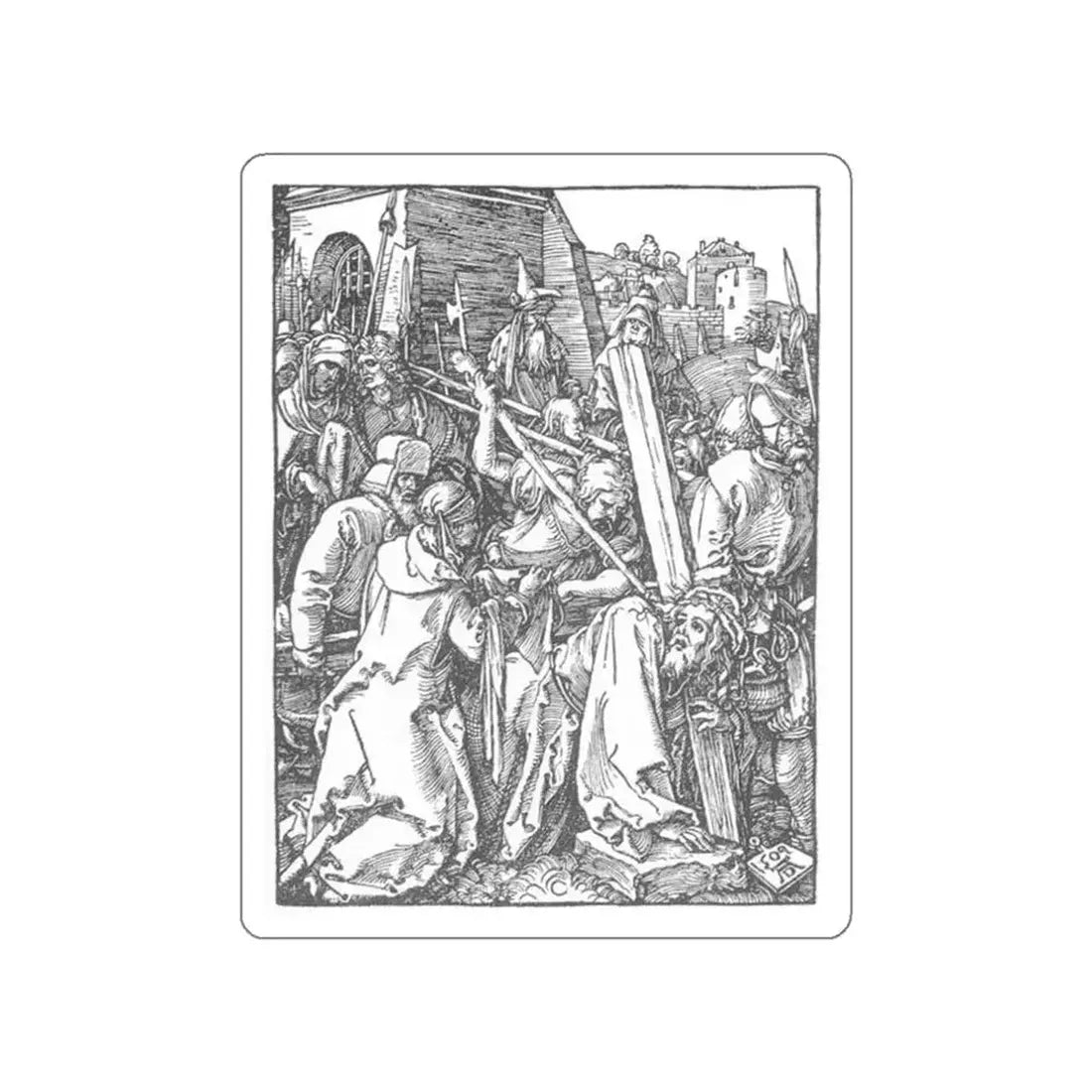 DURER, Albrecht - 21. Christ Bearing the Cross (Artwork) STICKER Vinyl Die-Cut Decal White Die-Cut 3 Inch - The Sticker Space
