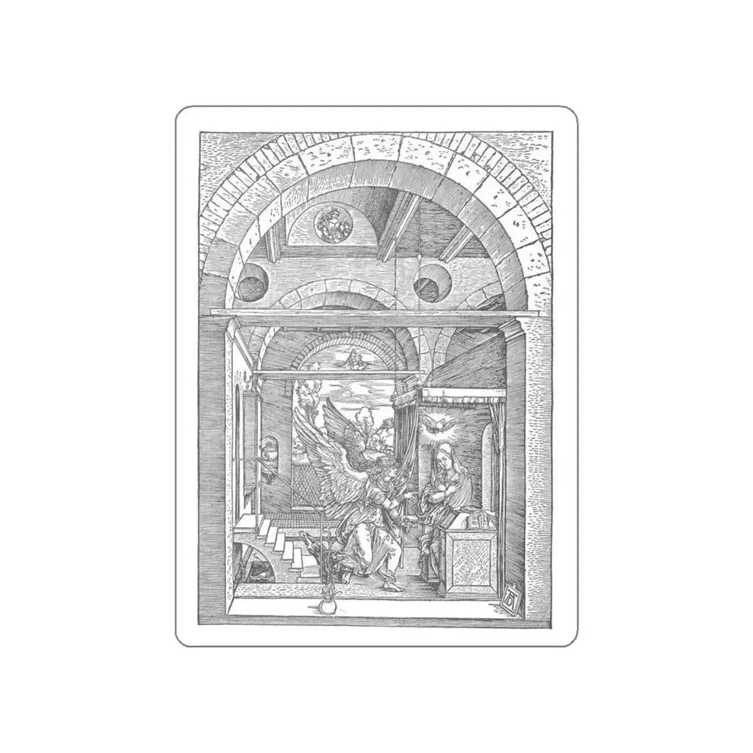 DURER, Albrecht - 7. The Annunciation (Artwork) STICKER Vinyl Die-Cut Decal White Die-Cut 6 Inch - The Sticker Space