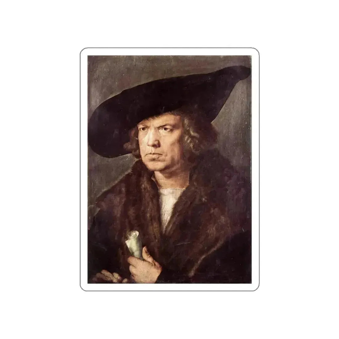 DURER, Albrecht - baret (Artwork) STICKER Vinyl Die-Cut Decal White Die-Cut 4 Inch - The Sticker Space