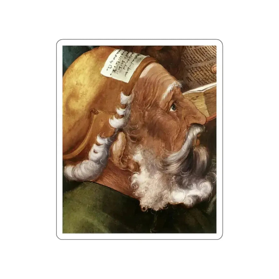 DURER, Albrecht - Christ Among the Doctors (detail) (Artwork) STICKER Vinyl Die-Cut Decal White Die-Cut 2 Inch - The Sticker Space