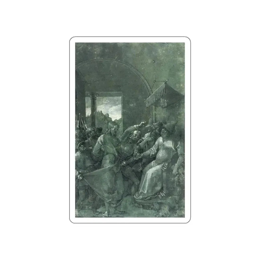 DURER, Albrecht - Christ before Caiaphas (Artwork) STICKER Vinyl Die-Cut Decal White Die-Cut 5 Inch - The Sticker Space