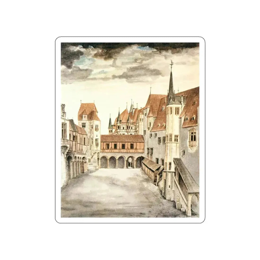 DURER, Albrecht - courty (Artwork) STICKER Vinyl Die-Cut Decal White Die-Cut 5 Inch - The Sticker Space