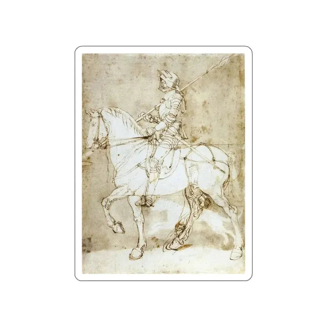 DURER, Albrecht - Knight on Horseback (Artwork) STICKER Vinyl Die-Cut Decal - The Sticker Space