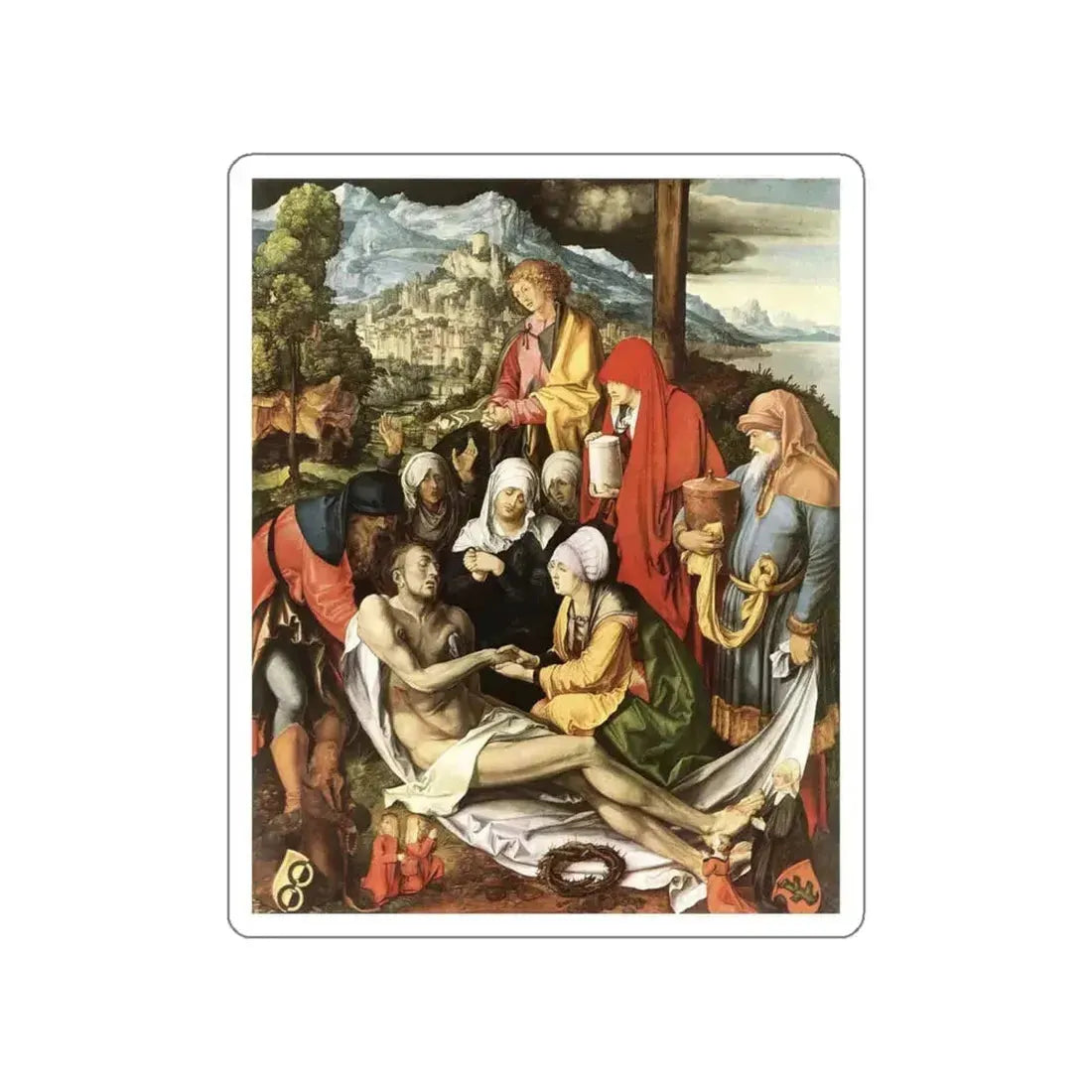 DURER, Albrecht - Lamentation for Christ (Artwork) STICKER Vinyl Die-Cut Decal White Die-Cut 5 Inch - The Sticker Space